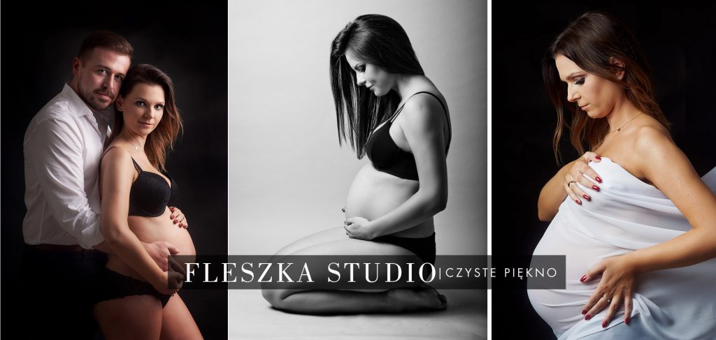 naturalna sesja ciążowa w studio w Częstochowie. Proste i klasyczne stylizacje.